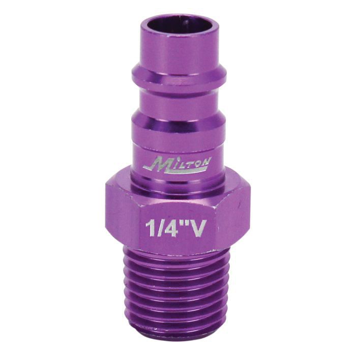 Milton Industries, Inc. Milton HighFlowPRO 760VC-20 V-Style Plug, 1/4 in, MNPT, Purple — view 4