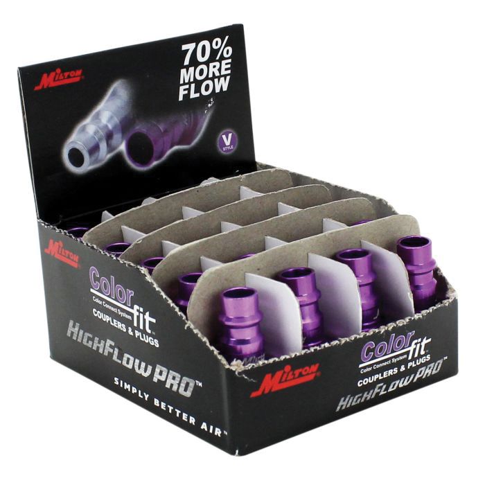 Milton Industries, Inc. Milton HighFlowPRO 760VC-20 V-Style Plug, 1/4 in, MNPT, Purple — view 3