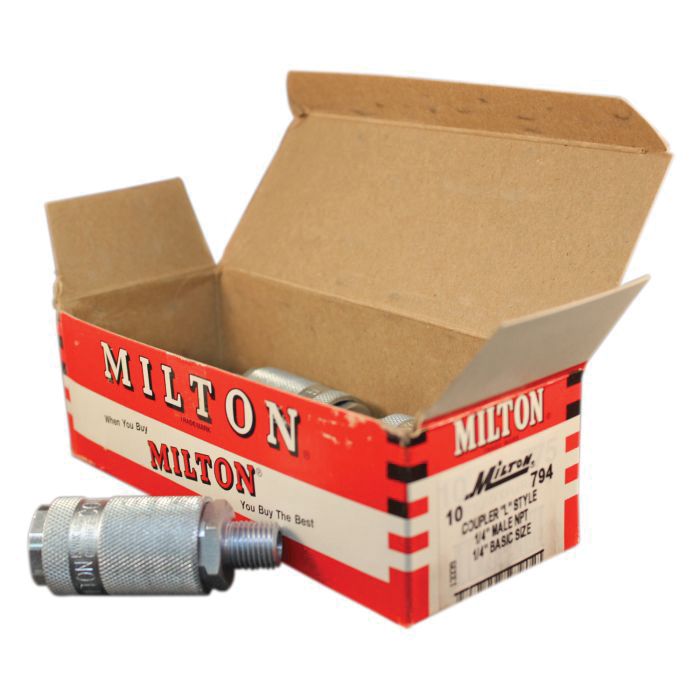 Milton Industries, Inc. Milton 794 L-Style Coupler, 1/4 in, MNPT, Steel