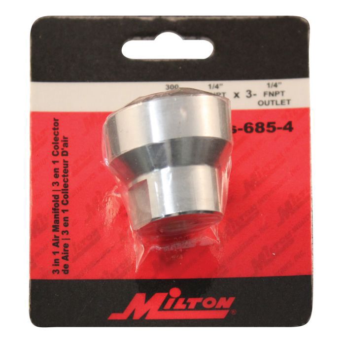 Milton Industries, Inc. Milton S-685-4 3-in-1 Air Manifold, 1/4 in FNPT, Aluminum
