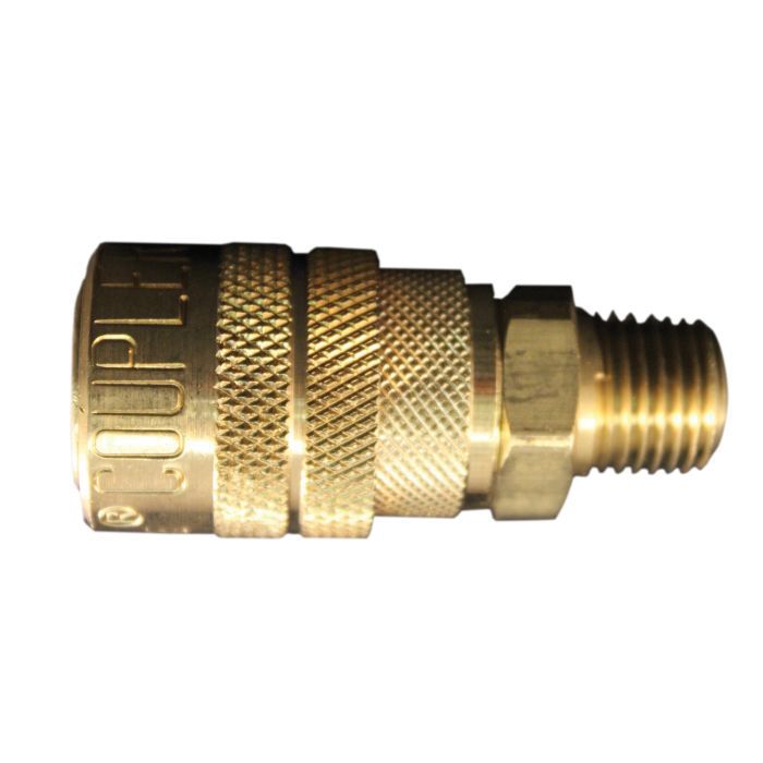 Milton Industries, Inc. Milton Kwik-Change S-716 M-Style Coupler, 1/4 in, MNPT, Brass — view 2