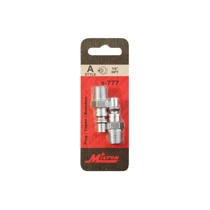 Milton Industries, Inc. Milton S-777 A-Style Plug, 1/4 in, MNPT, Steel