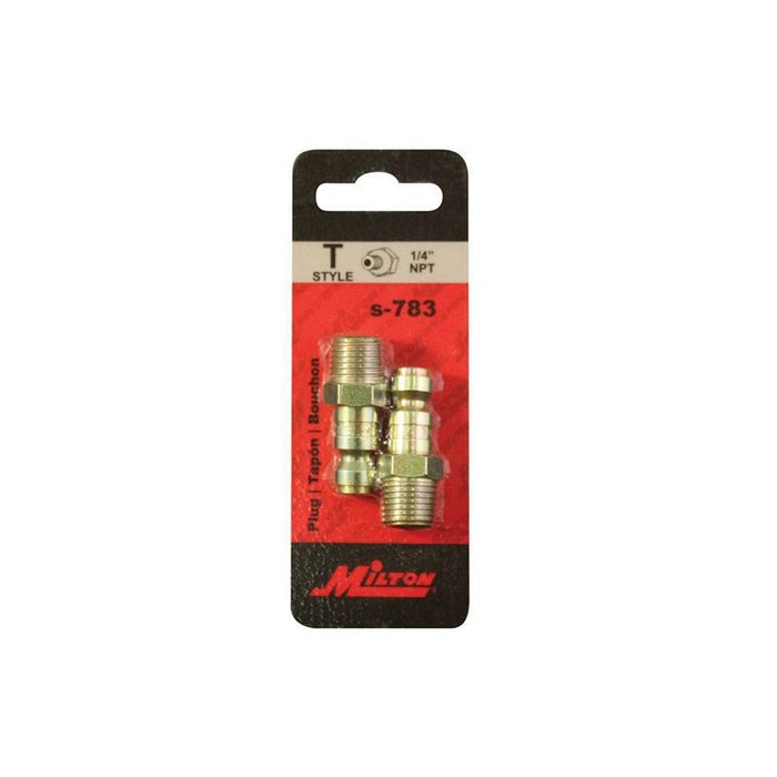 Milton Industries, Inc. Milton S-783 T-Style Plug, 1/4 in, MNPT, Steel