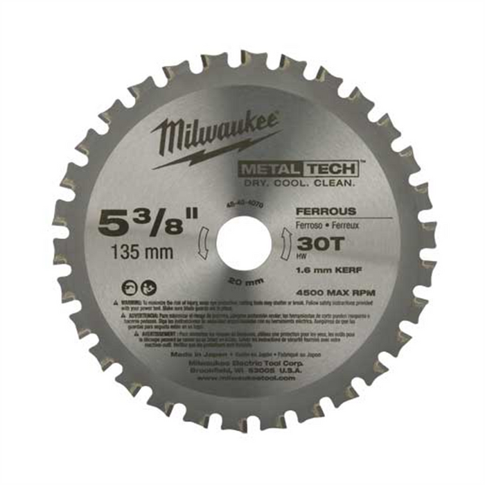 Milwaukee Tools 5-3/8" 30T Metal & Stainless Csb, 20MM
