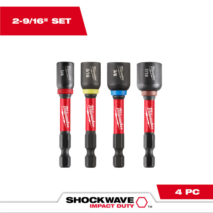 Milwaukee Tools 4 Piece 2-9/16 Inch Magnetic Nut Driver Set
