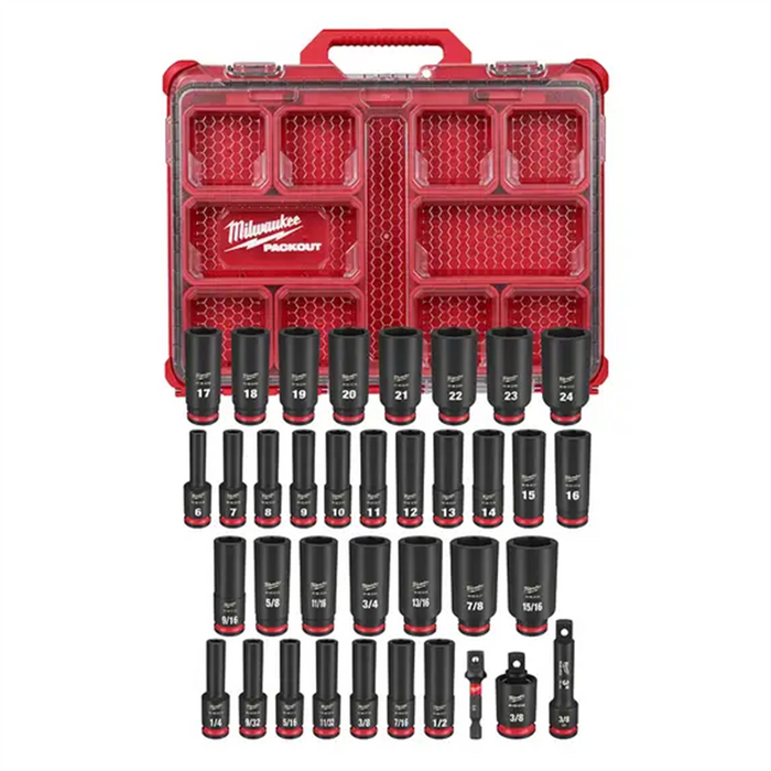 Milwaukee Tools Impact Duty Socket 3/8” Dr 36PC PACKOUT Set