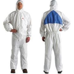 3M™ 94569 4540+ Series Protective Coverall, 3X-Large, Polyethylene/Polypropylene, White/Blue