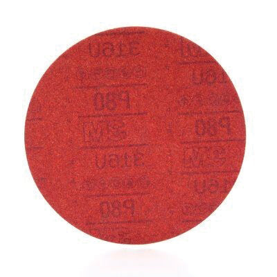 3M™ 01100 316U Series Abrasive Disc, 8 in Dia, P80 Grit, PSA, Red