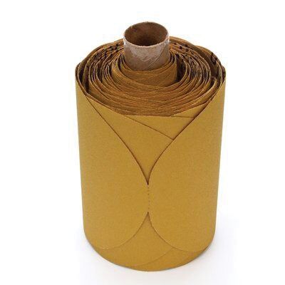 3M 01363 255L Series Abrasive Disc Roll, 6 in Dia, P80 Grit, PSA, Gold β view 2