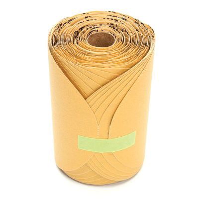 3M 01626 216U Series Dust Free Abrasive Disc Roll, 5 in Dia, P120 Grit, PSA, Gold