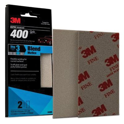 3M Products 03088 Performance Soft Sanding Sponge, 2-3/4 in W x 5-1/2 in L, 400 Grit, Fine Grade, Wh — view 2
