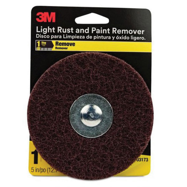 3M 03173 Light Rust and Paint Remover, 5 in Dia, 400 Grit, Medium Coarse Grade, 3500 rpm, Brown