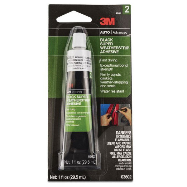 3M Super Weatherstrip Adhesive – Heavy Black, 1 oz Tube, Part 3602