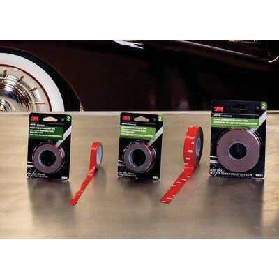 3M Products 03609 Double Sided Super Strength Molding Tape, 5 ft x 1/2 in, 1.54 mm THK, Red