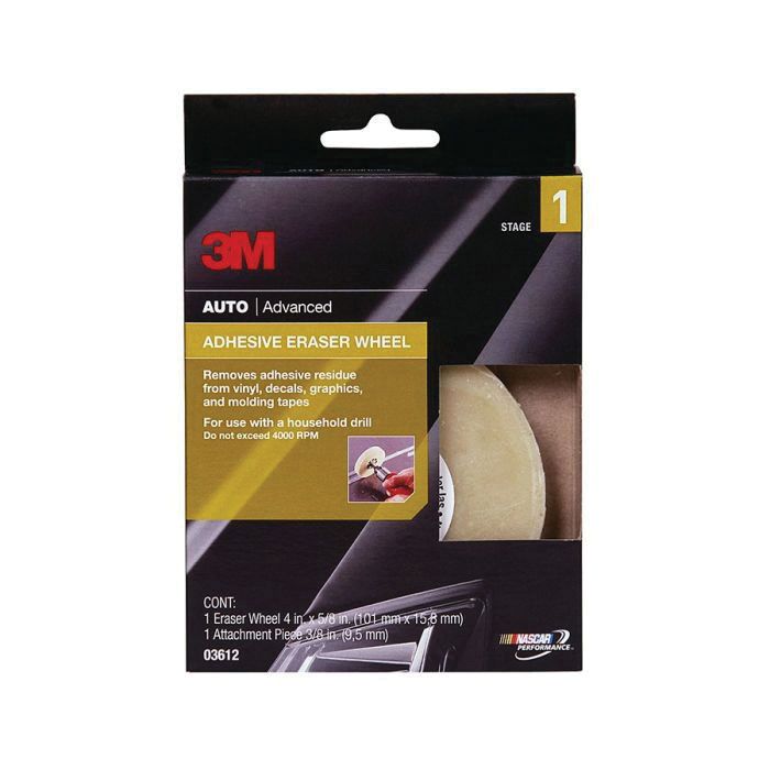 3M Products 03612 Adhesive Eraser Wheel, 4 in Dia x 5/8 in THK Wheel, 3/8-16 Arbor/Shank, 4000 rpm,