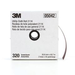 3M™ 05028 211K Series Utility Cloth Roll, 1-1/2 in W x 50 yd L, 120 Grit, Fine Grade, Aluminum Oxide