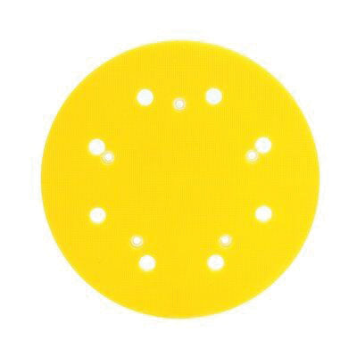 3M 05781 Dust Free Disc Pad, 8 in Dia, 5 Holes, Hook and Loop Attachment — Yellow