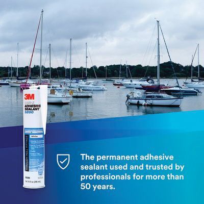 3M Products 06500 5200 Series 1-Component Marine Adhesive Sealant, 0.1 gal Cartridge, Medium Paste, β view 2