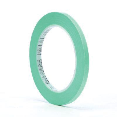 3M 06525 Precision Masking Tape, 60 yd x 1/4 in, Green