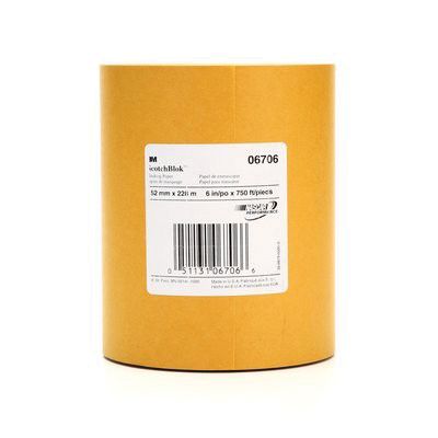 3M Products Scotchblok 06706 Masking Paper, 6 in W x 750 ft L, 0.05 mm THK, Gold — view 4