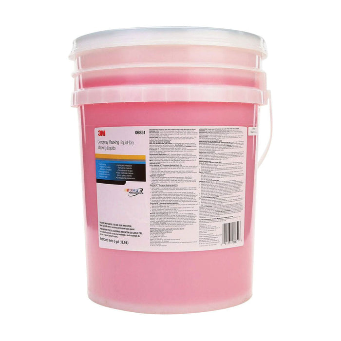 3M Products 06851 Overspray Masking Liquid-Dry, 5 gal Pail, 32 g/L VOC β Red β view 3