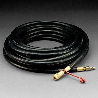 3M 07011 Straight Supplied Air Respirator Hose, 3/8 in Dia x 50 ft L, Rubber, Black