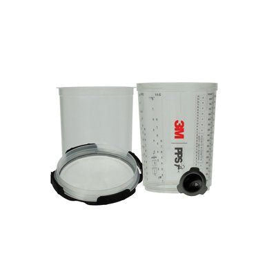 3M PPS 26024 Large Spray Cup Liner Kit - 850 mL, includes 50 lids, 50 liners, 32 sealing plugs and