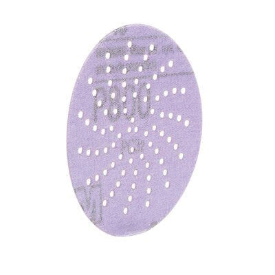 3M™ 30260 334U Series Multi-Hole Clean Sanding Abrasive Disc, 3 in Dia, P800 Grit, Hook and Loop, Purple