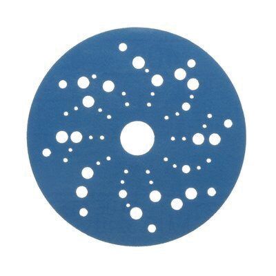 3M 36166 321U Series Multi-Hole Abrasive Disc, 5 in Dia, 400 Grit, Hook and Loop, Blue