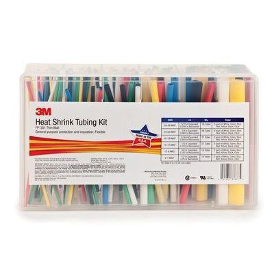 3M Products 37677 FP-301 Series Single Wall Thin Wall Heat Shrink Tubing Assortment Pack, 48 in L