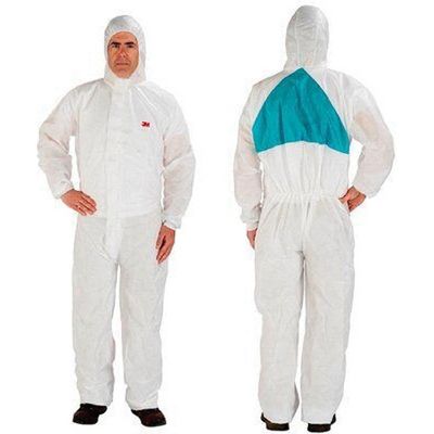 3M Products 40113 4520 Series Disposable Protective Coverall, X-Large, Polypropylene, Green/White, E โ view 3