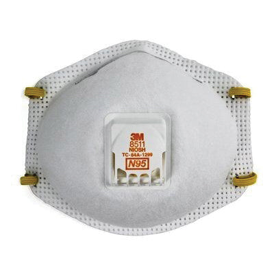 3M 54343 Molded Cup Particulate Respirator N95 White with Cool Flow Valve, Adjustable M-Nose Clip