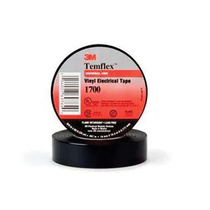 3M Products Temflex 65429 1700 Series Electrical Tape, 60 ft L x 3/4 in W, 7 mil THK, Black — view 2