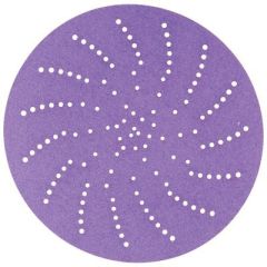 Cubitron™ II 31474 737U Series Multi-Hole Clean Sanding Abrasive Disc, 5 in Dia, 400+ Grit, Hook and Loop, Purple
