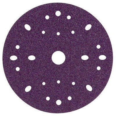 Cubitron™ II 31373 737U Series Multi-Hole Clean Sanding Abrasive Disc, 6 in Dia, 150+ Grit, Hook and Loop, Purple