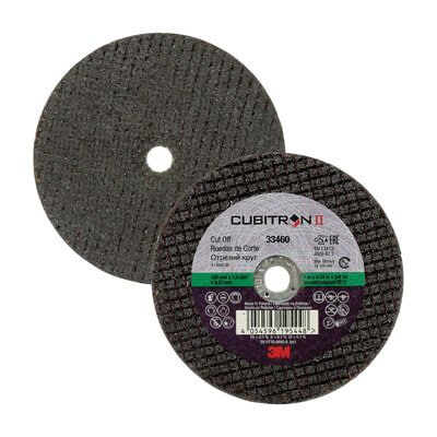 3M Cubitron II 33460 Type 1 Cut-Off Wheel, 4 in Dia x 1/25 in THK, 3/8 in Center Hole, Ceramic Abras — view 2