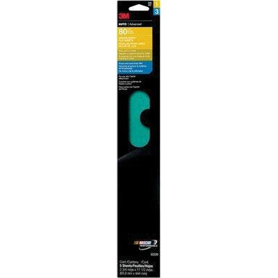 Green Corps™ 32231 Coated File Sheet, 2-3/4 in W x 16-1/2 in L, 40 Grit, Coarse Grade, Green, Dry