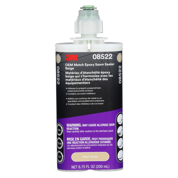 3M OEM Match Epoxy Seam Sealer 08522 Beige 200 mL Cartridge, Quick-Cure Two-Part Sealant