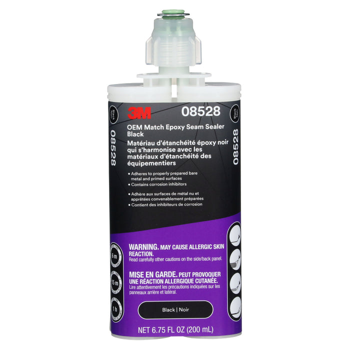 3M OEM Match Epoxy Seam Sealer 08528 Black 200 mL Cartridge, Quick-Cure Two-Part Sealant