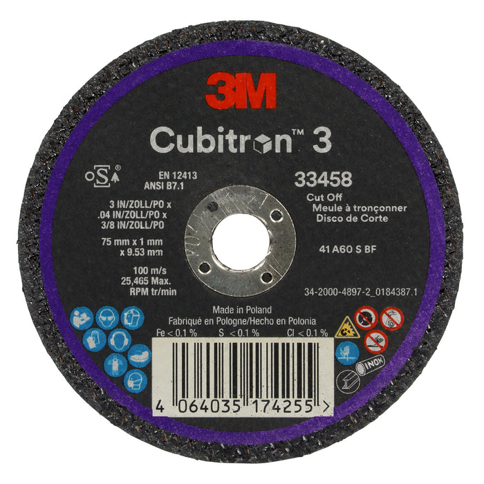 3M Cubitron 3 33458 3 in Cut-Off Wheel