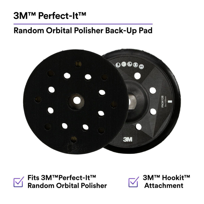 3M Products Perfect-It Random Orbital Polisher Back-up Pad 34128, 5 in (130 mm), 5/CS β view 2