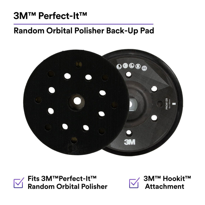 3M Products Perfect-It Random Orbital Polisher Back-up Pad 34129, 6 in (150 mm), 5/CS — view 2