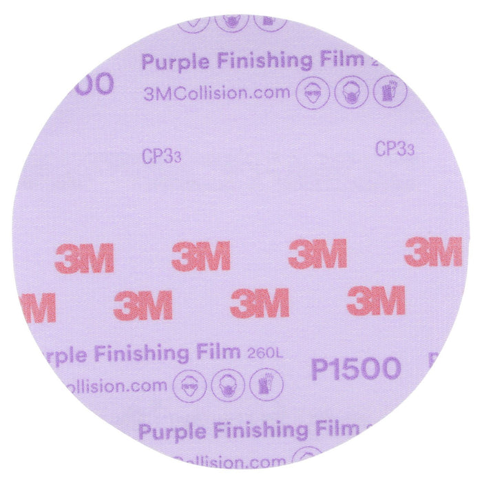 3M Products Hookit Purple Finishing Film Abrasive Disc 260L, 35407, 6 in, Dust Free, P150 — view 2