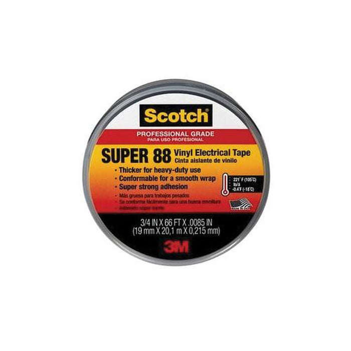 3M Products Scotch 054007-06143 Electrical Tape, 8.5 Mil Thick, 3/4 In W, 66 Ft L, Black, R — view 2