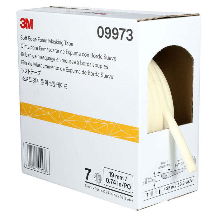 3M Products Soft Edge Foam Masking Tape 09973, 3/4" x 115 ft (19 mm x 35 m), 1 Roll/CS — view 3