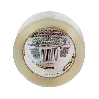 Scotch® 3850 Heavy-Duty Shipping/Packaging Tape, 54.6 yd L x 1.88 in W x 3.1 mil THK, Polypropylene Backing, Clear