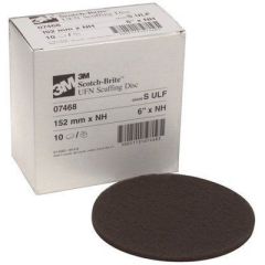 Scotch-Brite™ 07468 No-Hole Scuffing Disc, 6 in, Ultra Fine Grade, Silicon Carbide, Gray