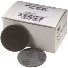Scotch-Brite™ 07507 SC-DH Series No-Hole Surface Conditioning Disc, 3 in, Super Fine Grade, Silicon Carbide, Gray