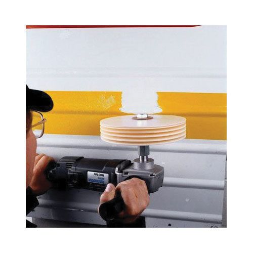 3M Scotch-Brite 07517 Large Area Stripe Removal Disc, 8 in Dia x 5/8 in THK Wheel, 3000 rpm, PVC, Wh — view 2
