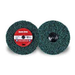 Scotch-Brite™ 21555 XC-DR+ Series Clean and Strip Disc, 4 in Dia, Extra Coarse Grade, 12000 rpm, Green